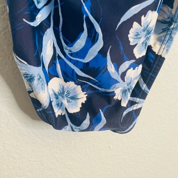 Speedo Blue Floral One Piece Peekaboo Tie Front Swimsuit | Size 8 - Picture 6 of 8